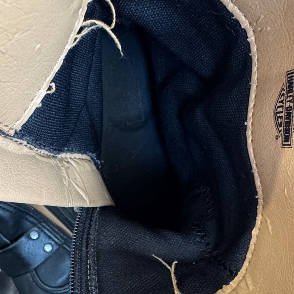 Harley-Davidson Women’s Black Leather Harness Moto Boots with Zip Sz 8.5 - Picture 9 of 10